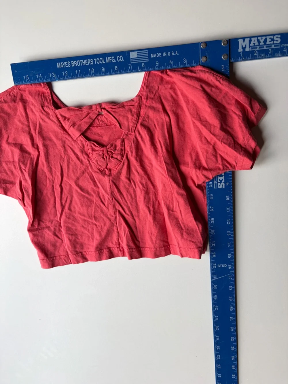 Y2K Classic Women’s Crop Top - Bow Back Design Coral Pink